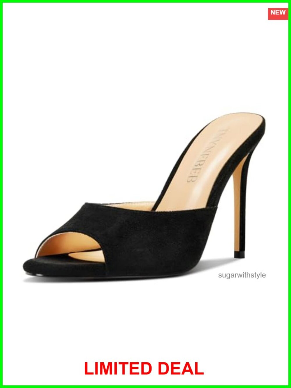 Women Stiletto Heel Peep Toe Slingback Sandals 3.9" Wedding Office Heels